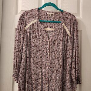 Pale Sky Floral Blouse